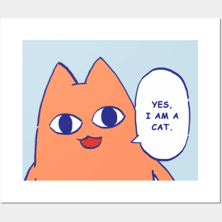 chiyo dad saying yes i am a cat / funny azumanga daioh meme Posters and Art